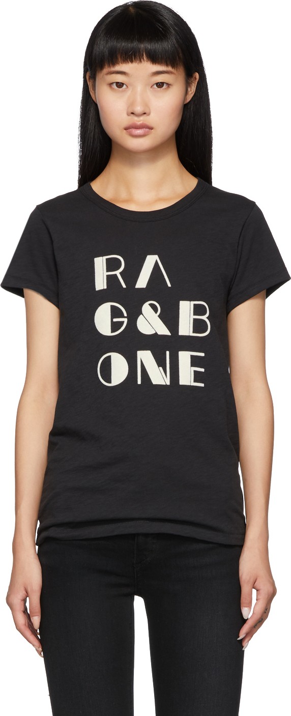 Rag & Bone Black Logo Vintage T-Shirt