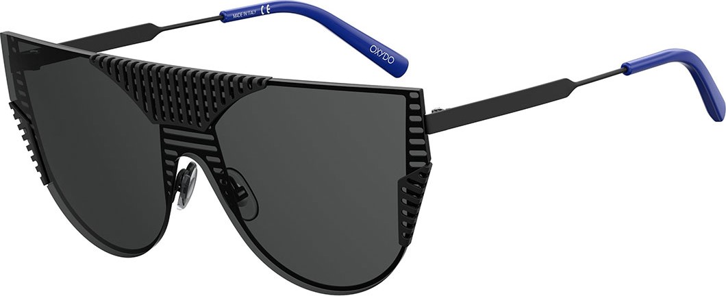 Oxydo Grated Metal Monochromatic Shield Sunglasses