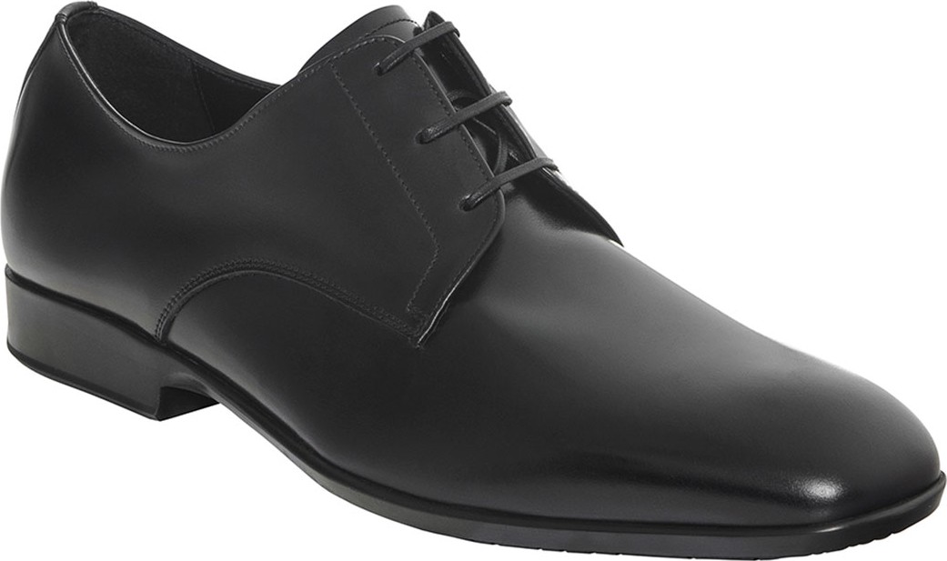 Salvatore Ferragamo Calfskin Lace-Up on Rubber Sole, Black