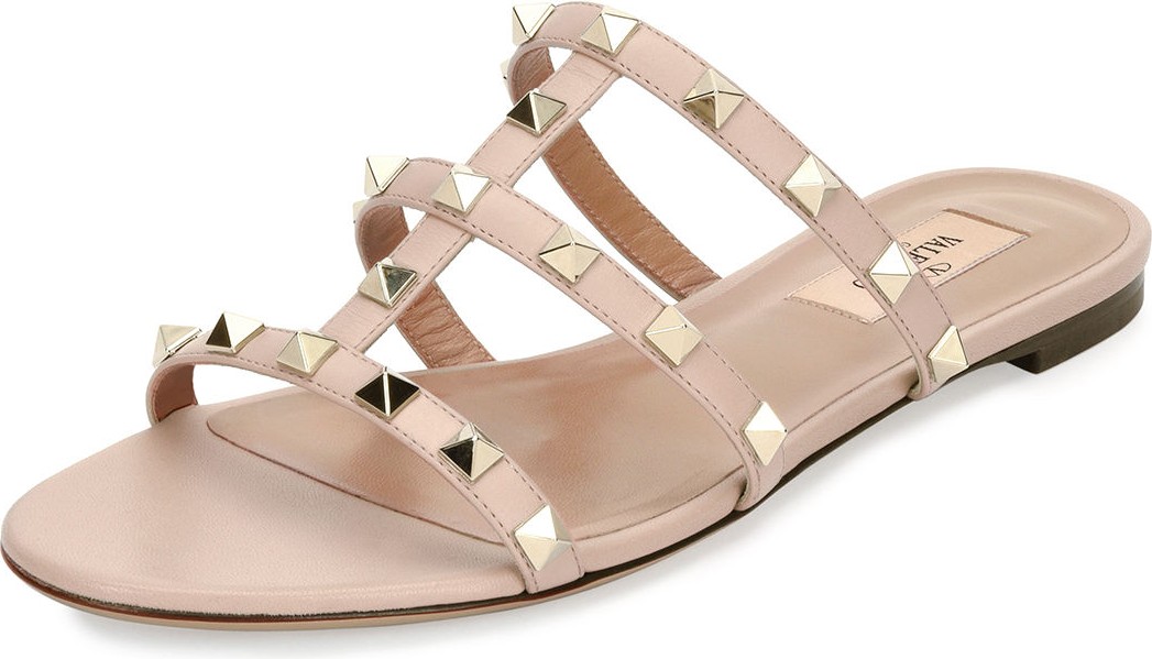Valentino Rockstud Caged Sandal Slide