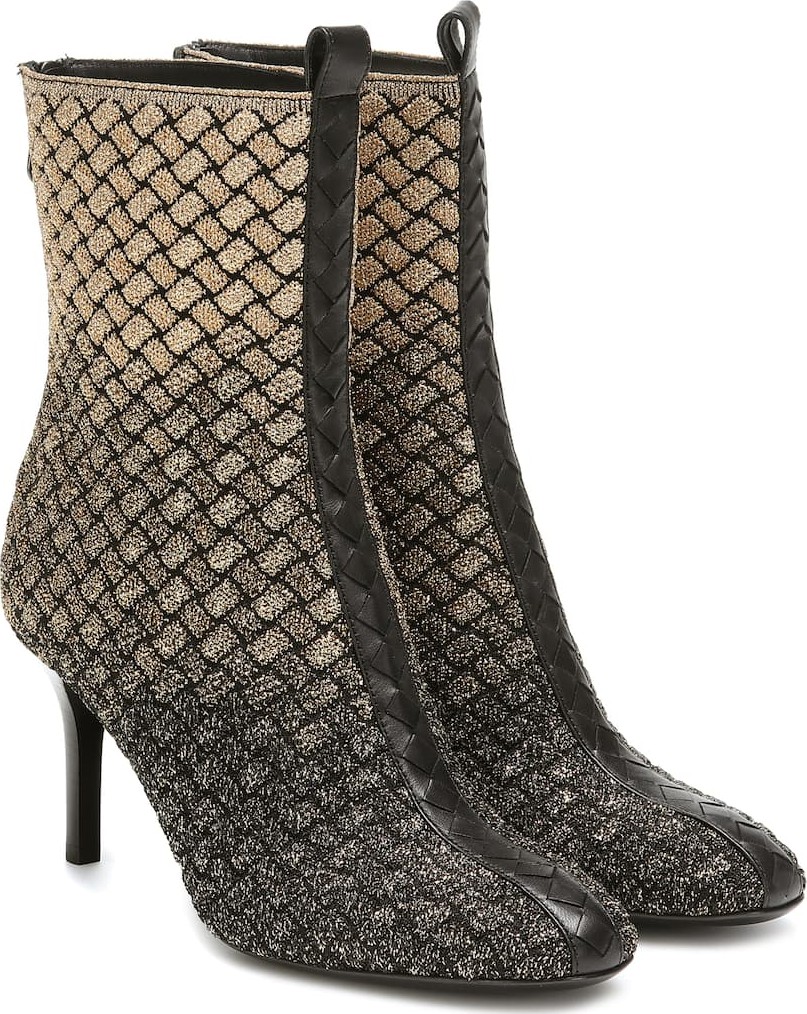 Bottega Veneta Intrecciato knitted ankle boots