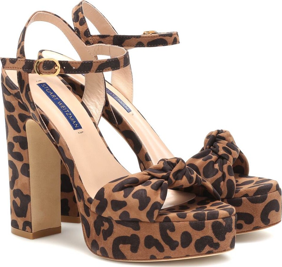 Stuart Weitzman Mirri 140 leopard-print sandals