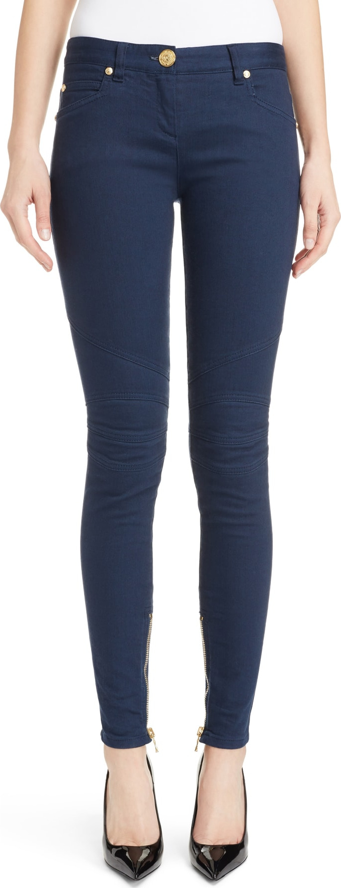 Balmain Skinny Moto Jeans