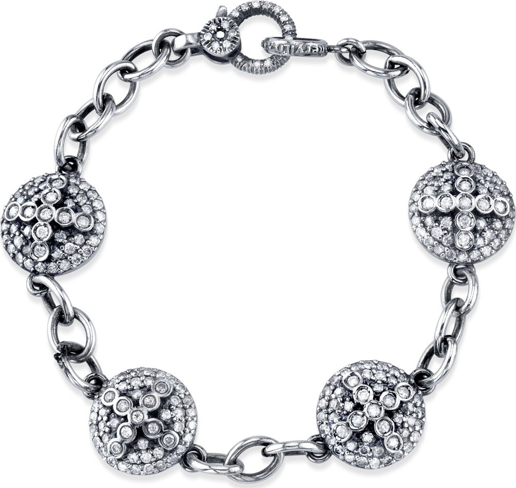 Sheryl Lowe Diamond Dome Cross Eternity Bracelet