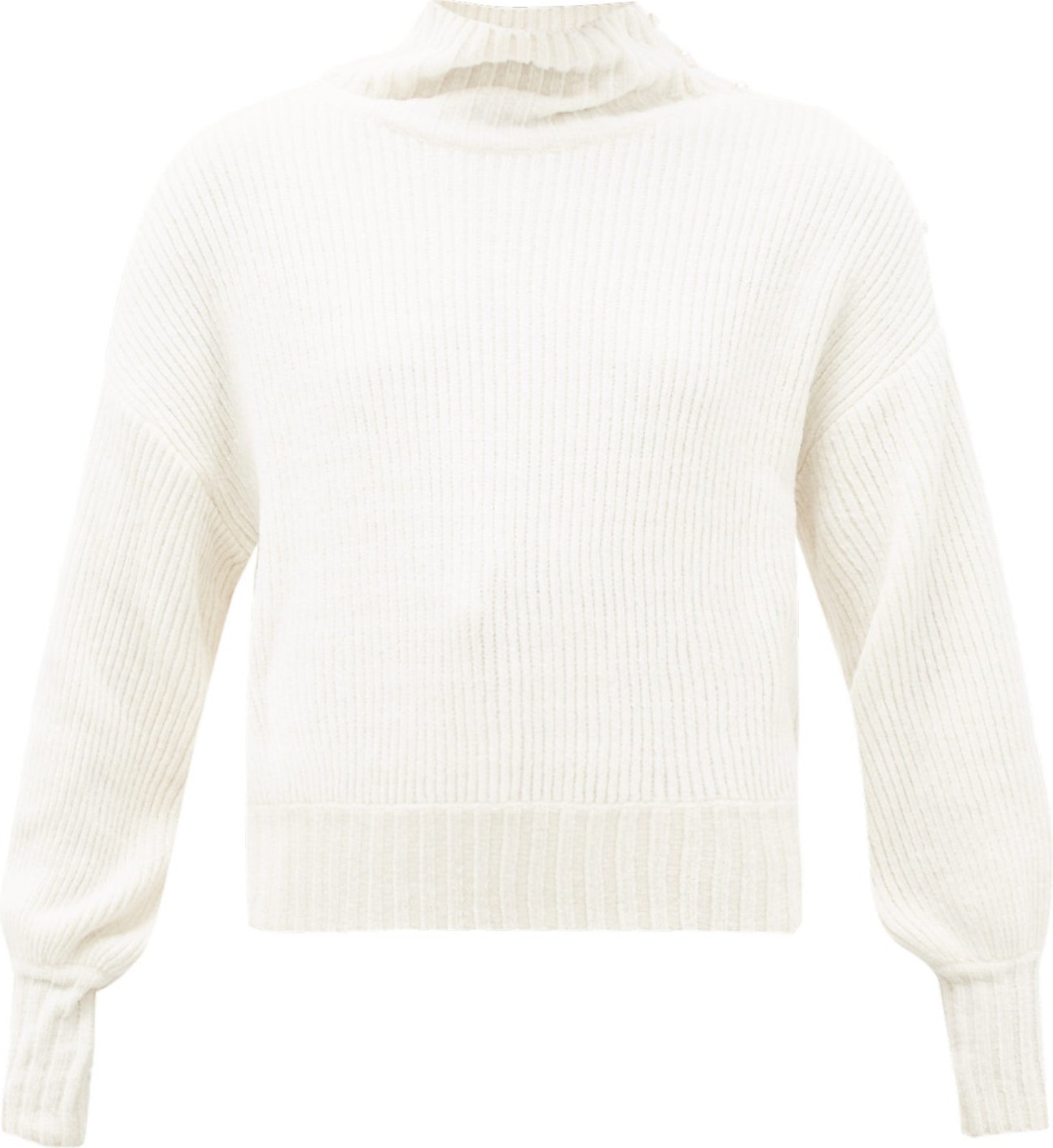 Staud Paloma faux-pearl high-neck chenille sweater