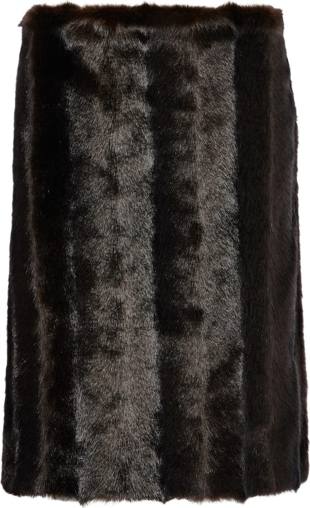 Magda Butrym - Low-rise faux fur pencil skirt