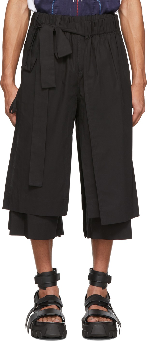 Craig Green Black Layered Track Shorts