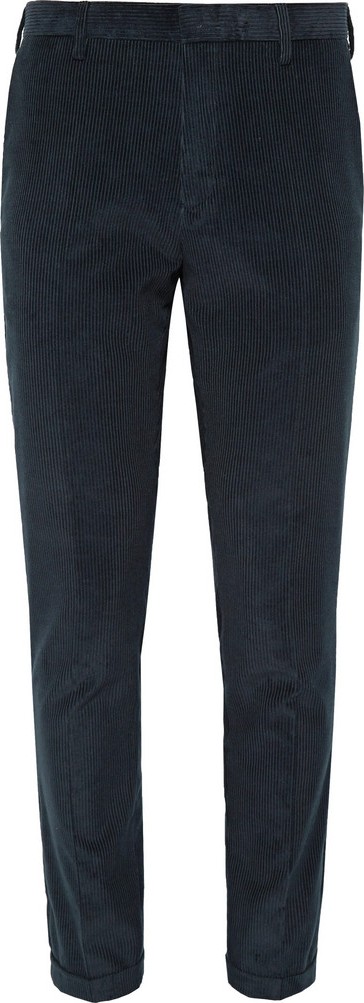 Paul Smith Navy Slim-Fit Cotton and Cashmere-Blend Corduroy Suit Trousers