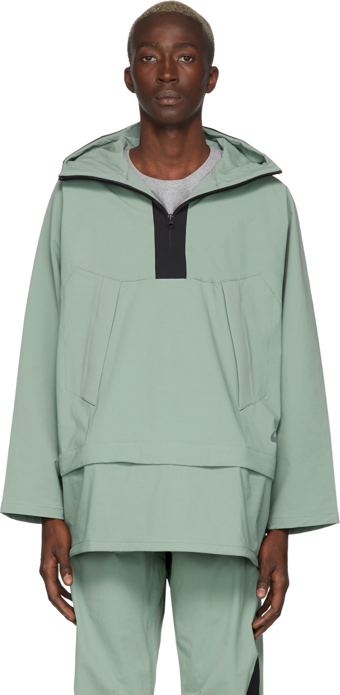 Kiko Kostadinov Grey & Black Asics Edition Poncho Hoodie