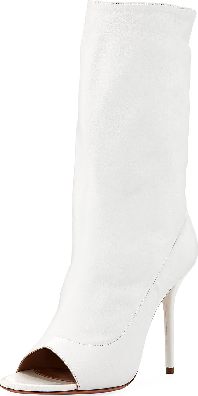 Aquazzura Touche Napa Open-Toe Mid-Calf Boot