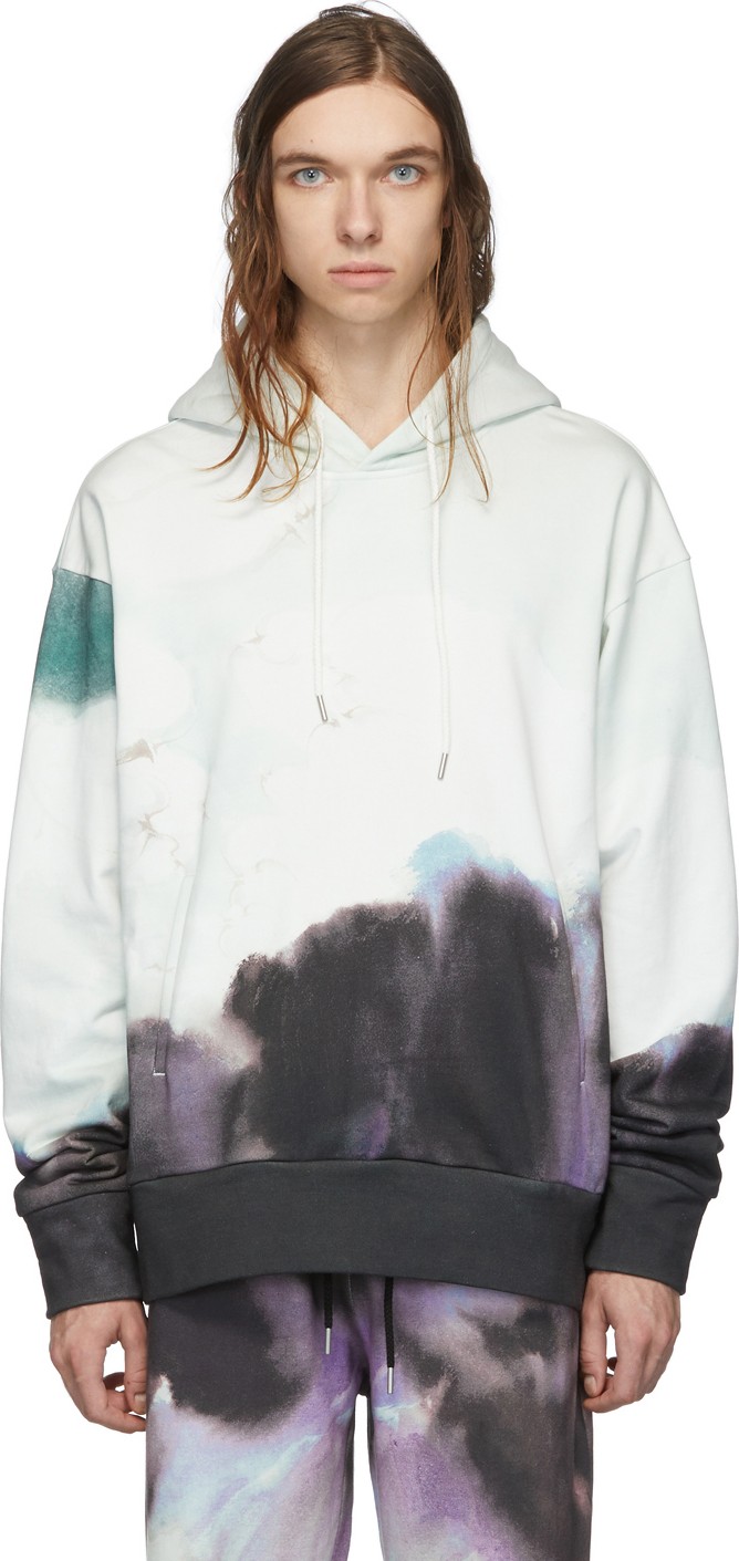 Feng Chen Wang Green & Blue Watercolor Hoodie