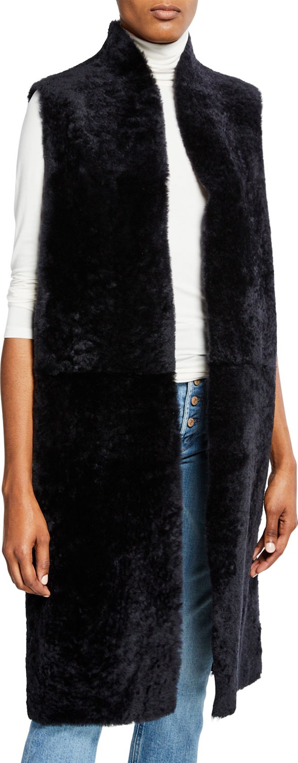 Gushlow and Cole Reversible Leather & Shearling Extra-Long Vest