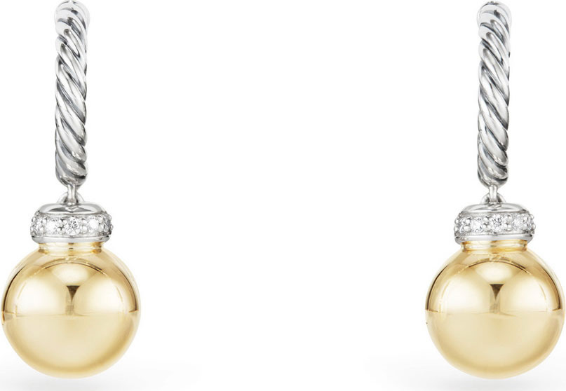 David Yurman 18k Solari Drop Earrings w/ Diamonds