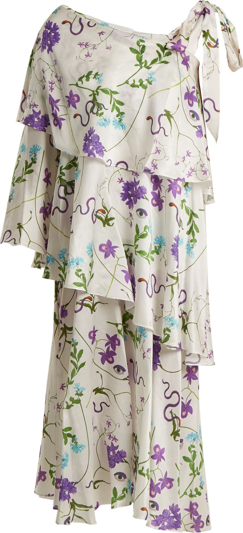 Borgo De Nor Loie Surreal-print cotton and silk-blend dress