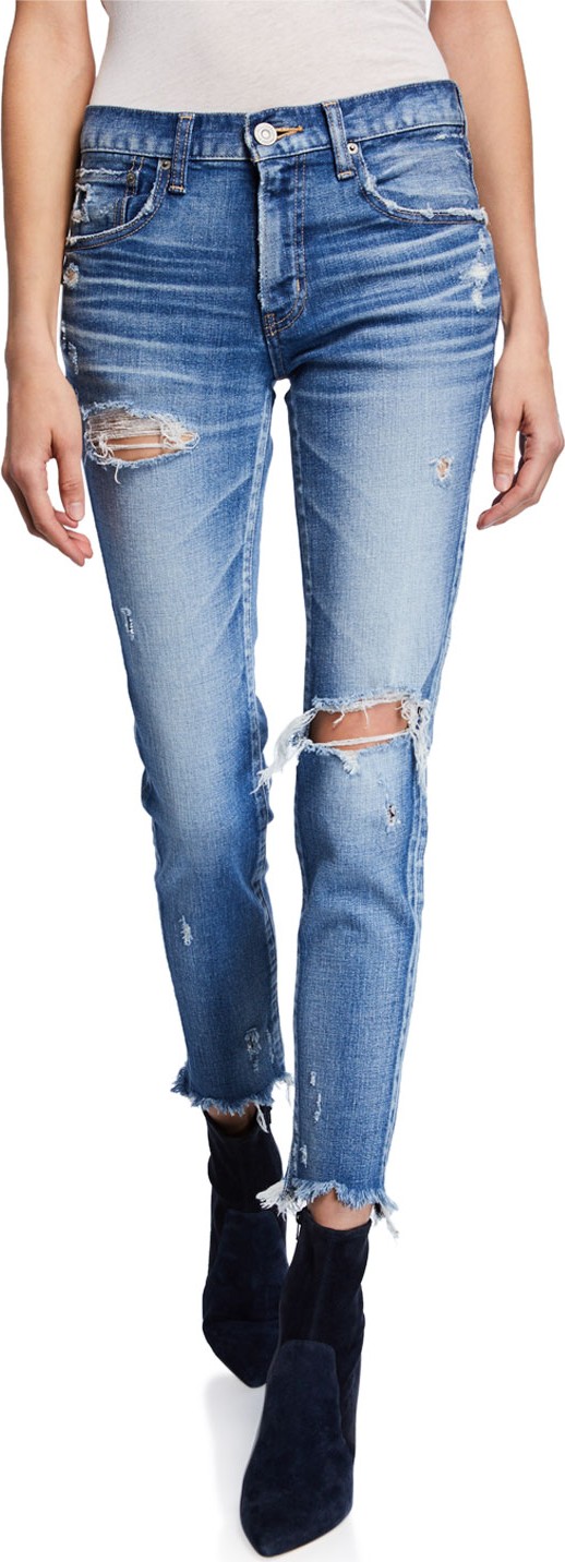 Moussy Ridgewood Distressed Skinny Jeans