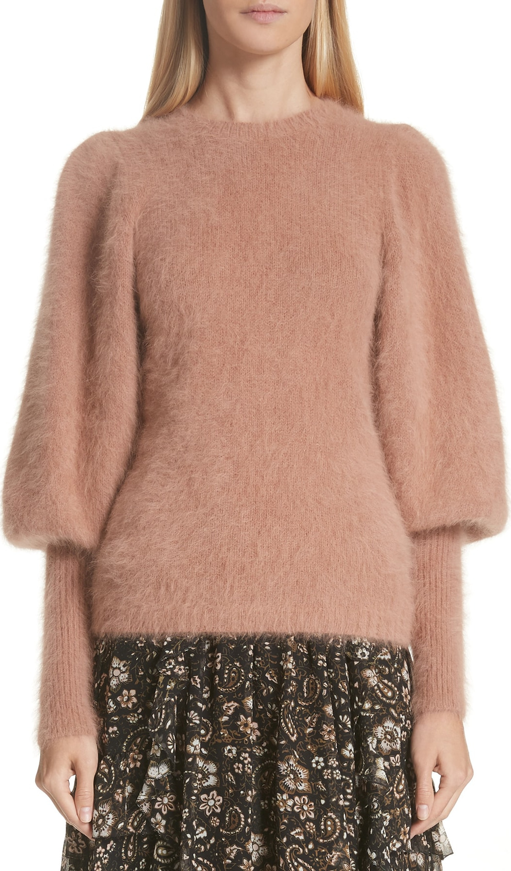 Ulla Johnson Labelle Puff Sleeve Angora Blend Sweater