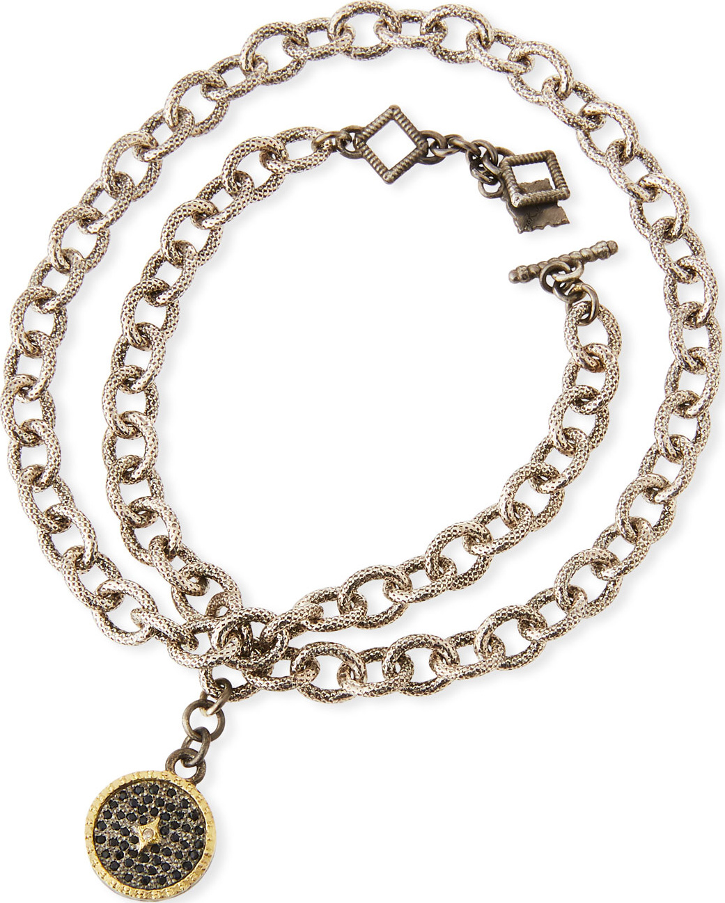 Armenta Old World Chain-Wrap Diamond Disc Bracelet