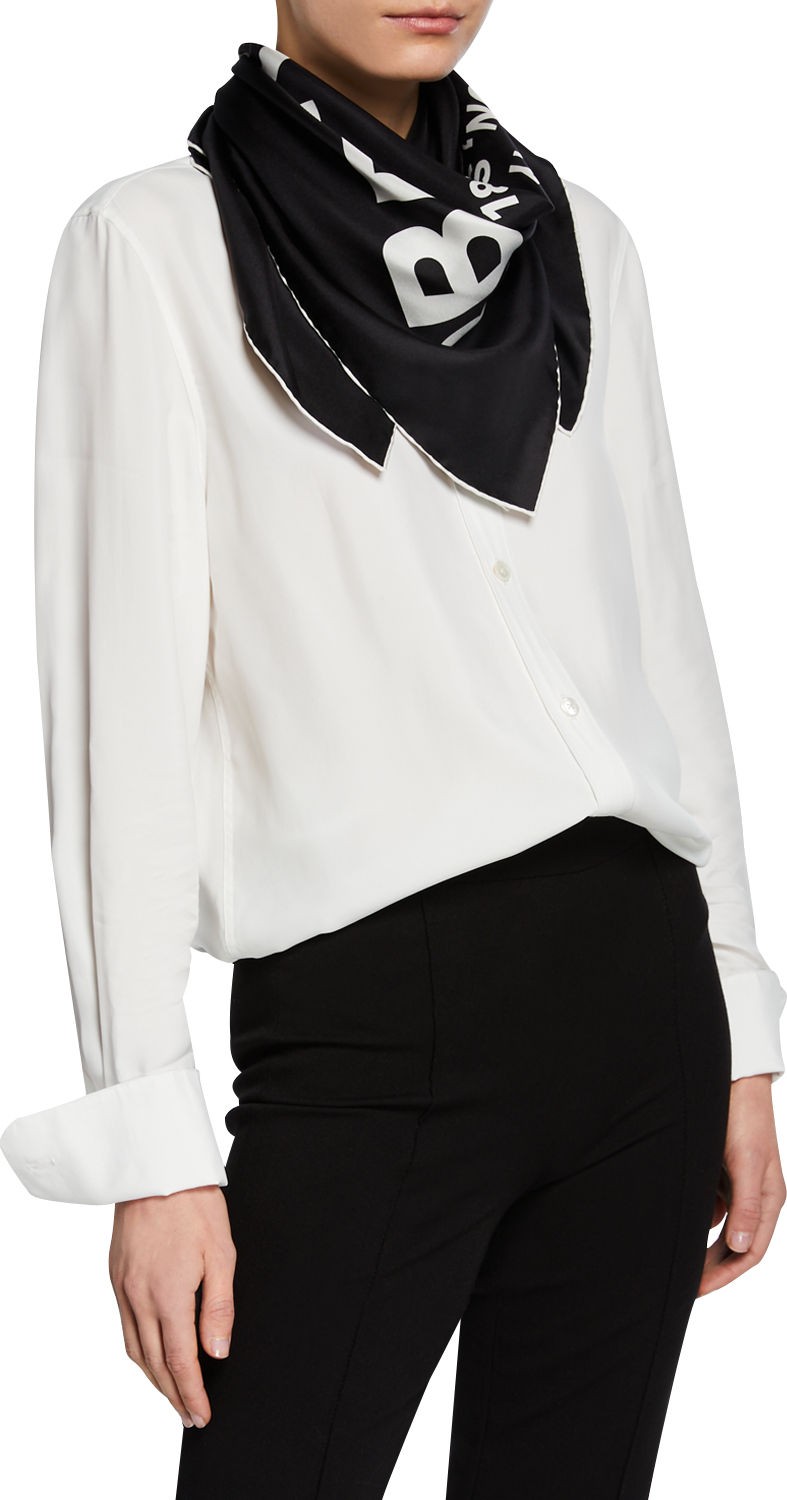 Burberry London England Inverse Horseferry Print Silk Square Scarf