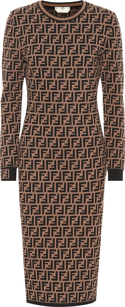 Fendi FF knit midi dress