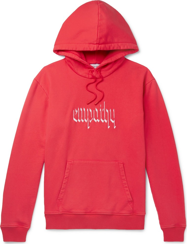 Resort Corps Embroidered Loopback Cotton-Jersey Hoodie