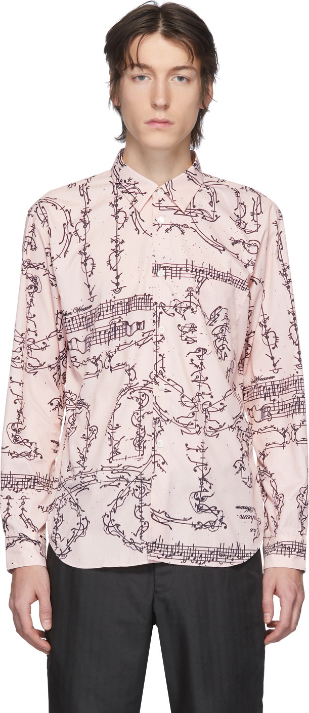 Comme des Garçons Homme Deux Pink Graphic Pattern Shirt