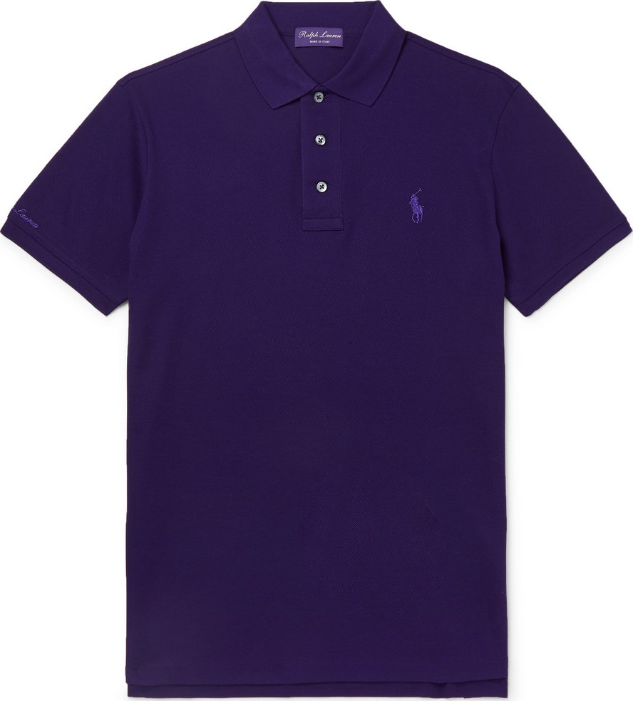 Ralph Lauren Purple Label Logo-Embroidered Mercerised Cotton-Piqué Polo Shirt