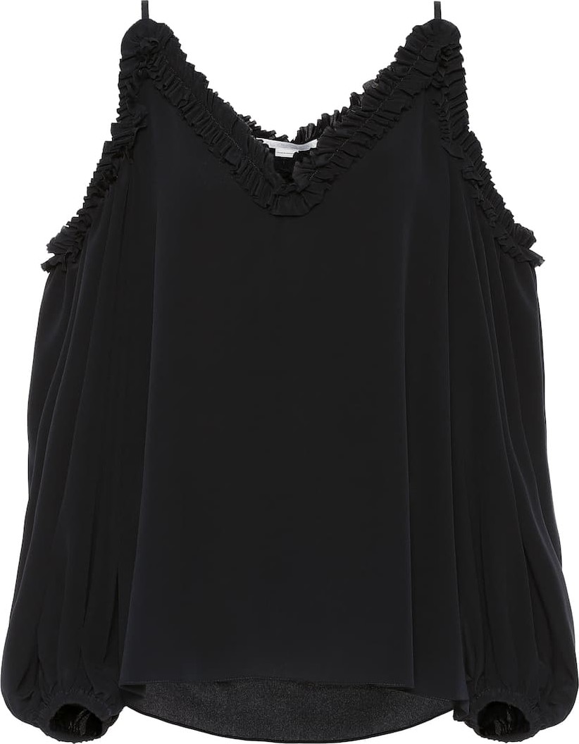 Stella McCartney Cold-shoulder silk blouse