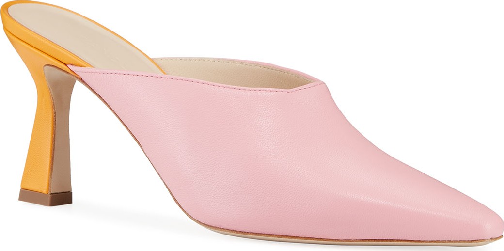 Wandler Lotte Mid-Heel Leather Mules