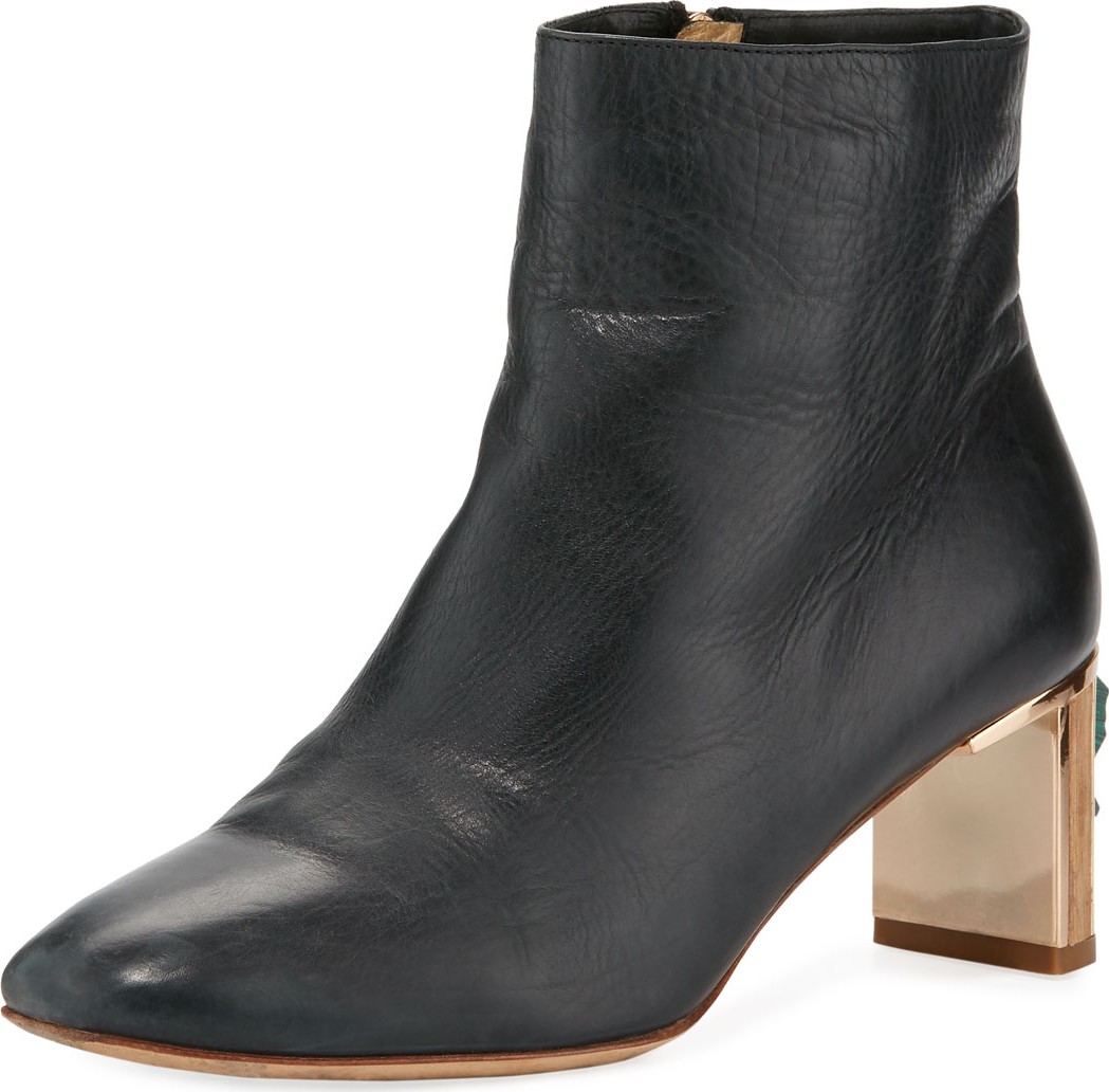 Gabriela Hearst Ruben Combat Boots w/ Jeweled Heel