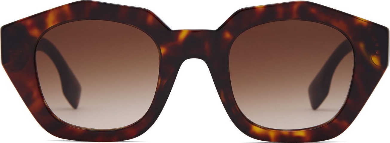 Burberry London England Tortoiseshell angular-oval sunglasses