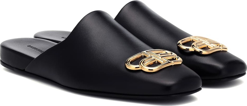 Balenciaga BB Cosy leather mules