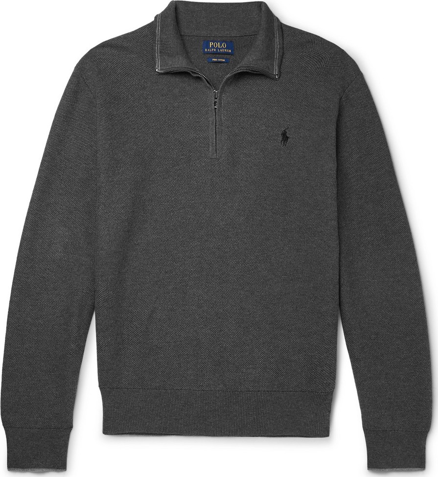 Polo Ralph Lauren Waffle-Knit Cotton Half-Zip Sweater