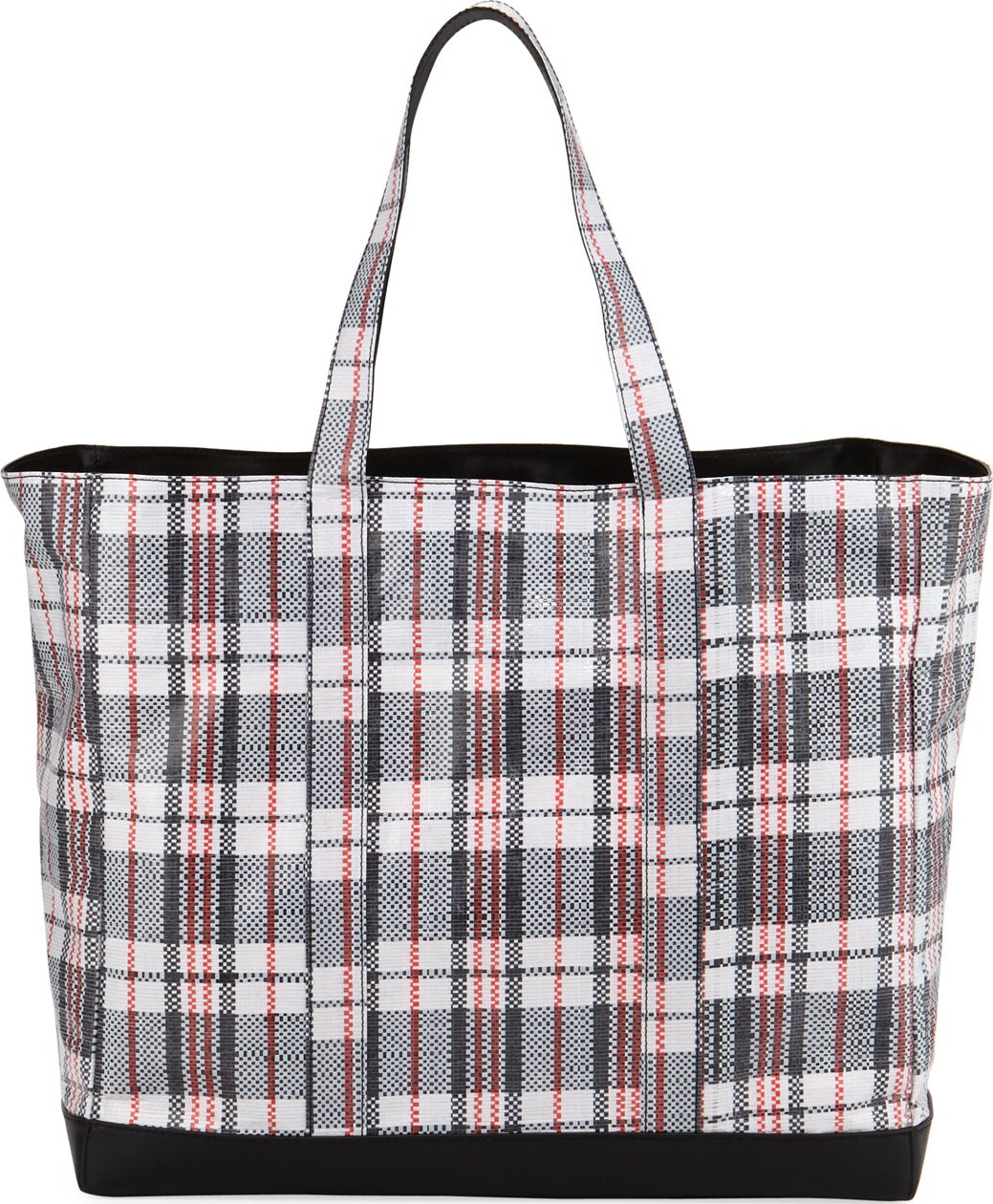 Helmut Lang Woven Plaid Shopping Bag