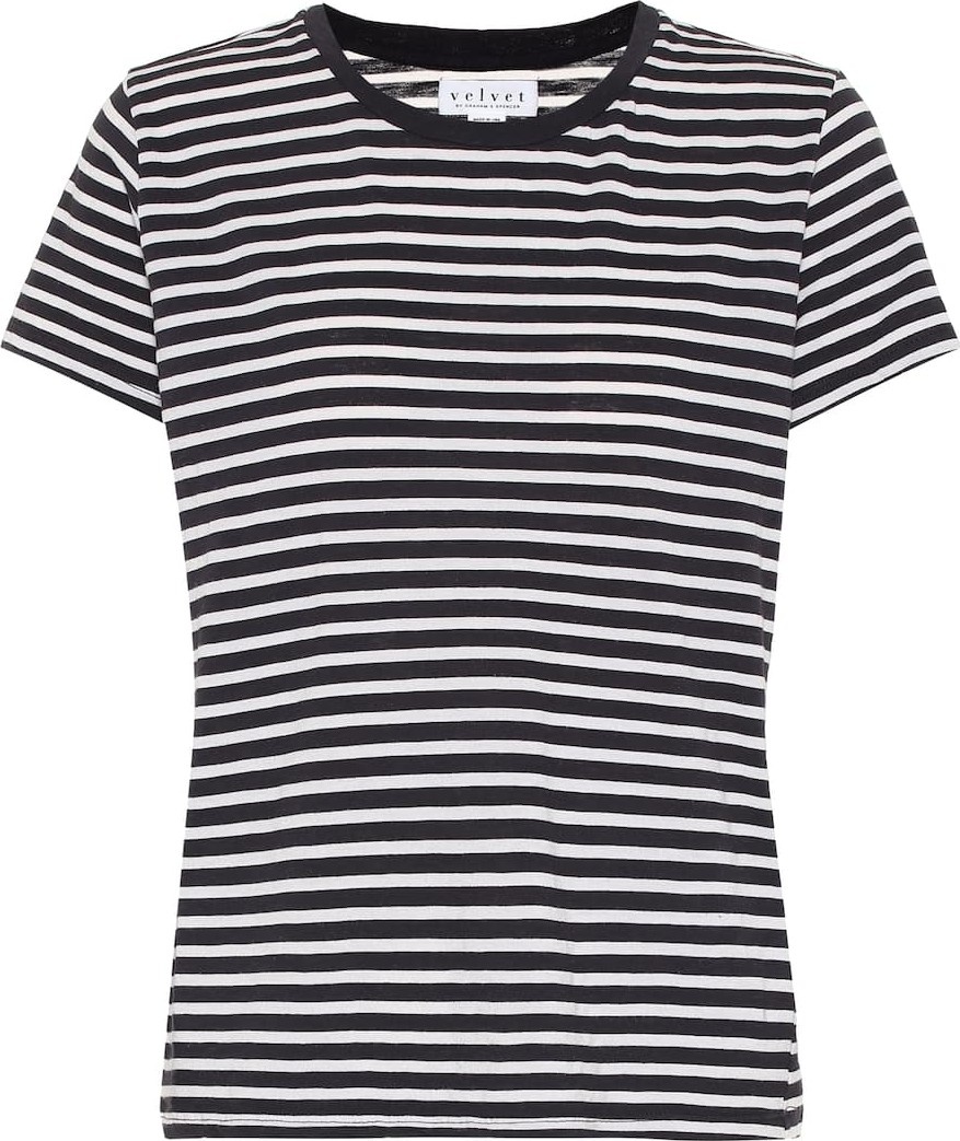 Velvet By Graham & Spencer Hadley striped cotton-blend T-shirt
