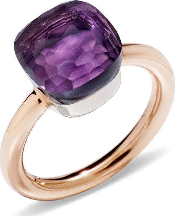 Pomellato Nudo Rose & White Gold Amethyst Ring, Size 53