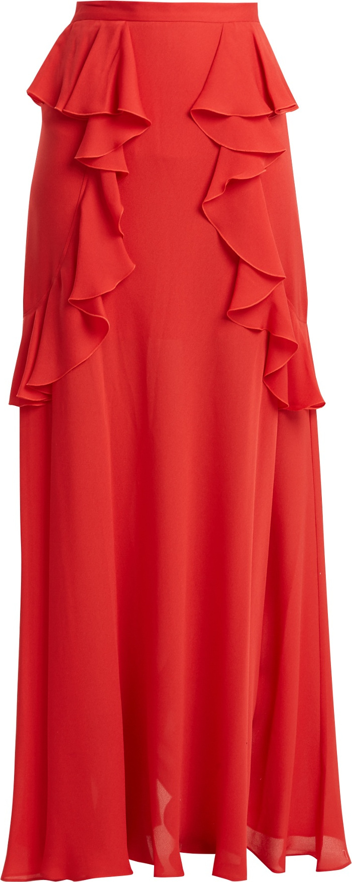 ELIE SAAB Ruffle silk-blend skirt