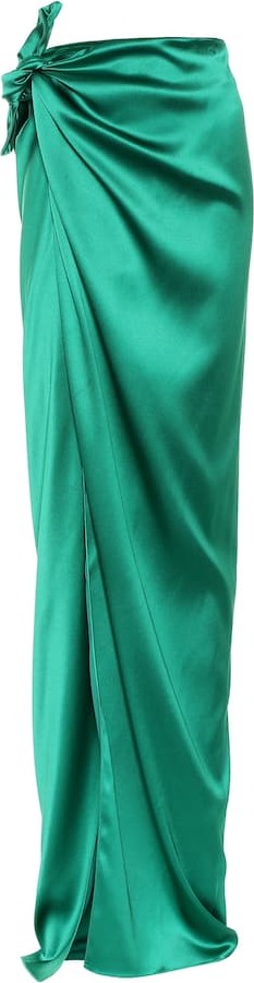 Balenciaga Satin maxi wrap skirt
