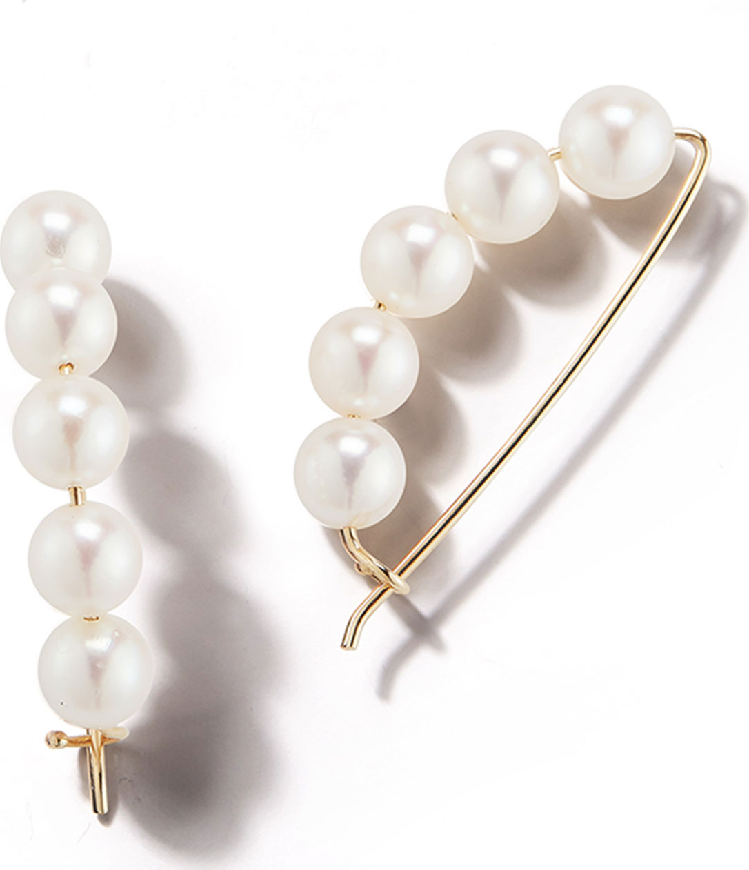 Mizuki 14k Gold Large 5-Pearl Earrings