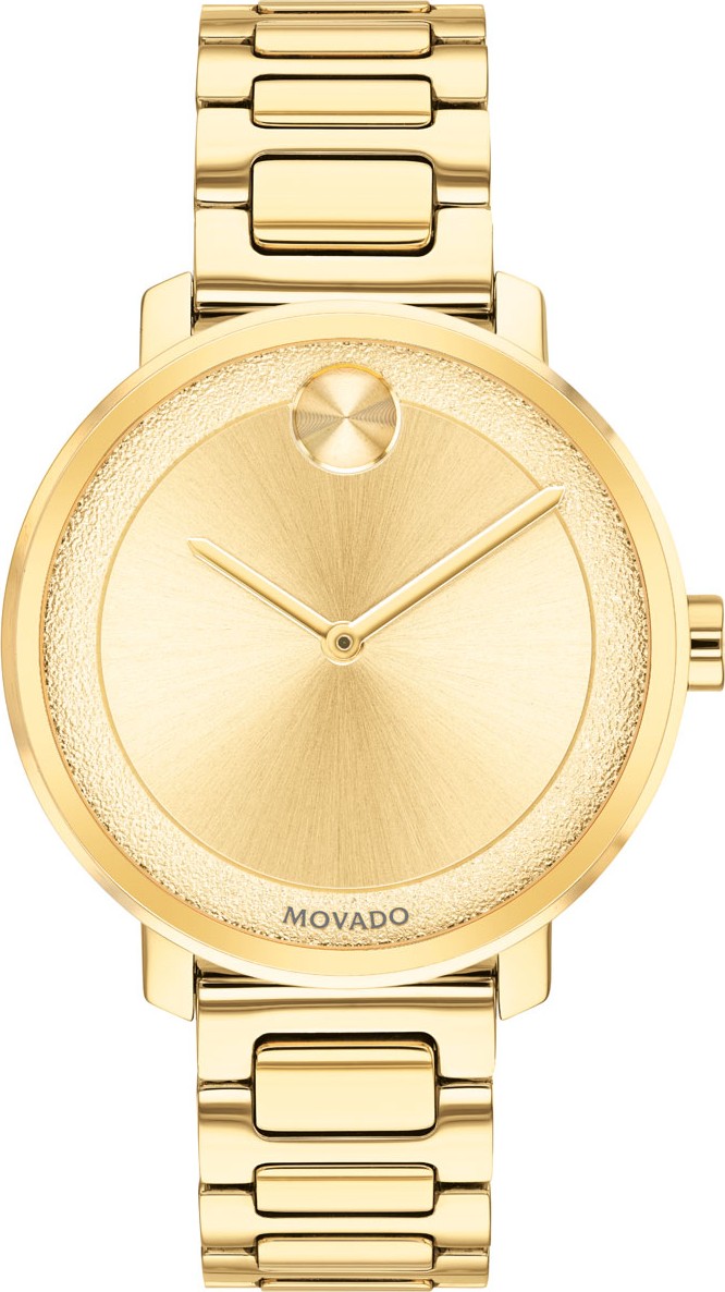 Movado 34mm BOLD Frosted Bracelet Watch, Golden