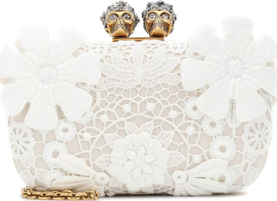 Alexander McQueen King and Queen lace clutch