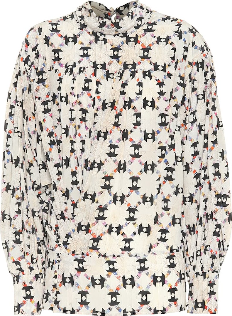 Isabel Marant Brandi printed stretch-silk top