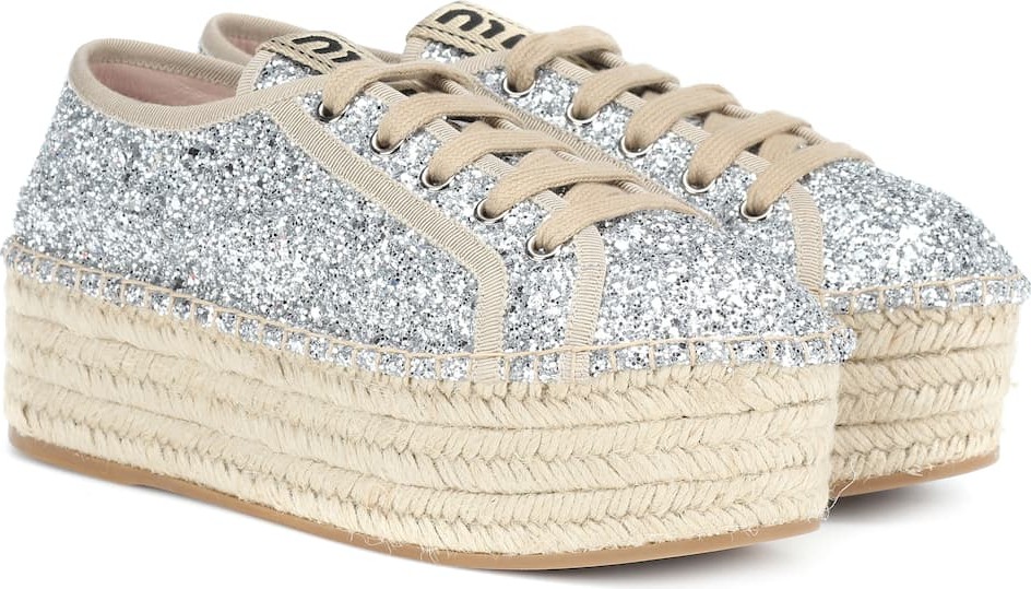Miu Miu Glitter espadrille sneakers