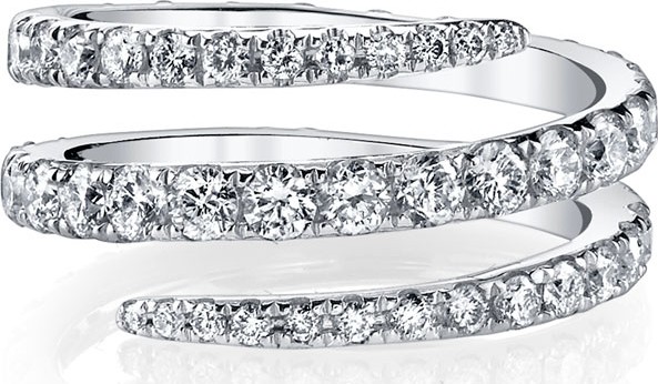 Anita Ko 18k White Gold Diamond Coil Ring, Size 6