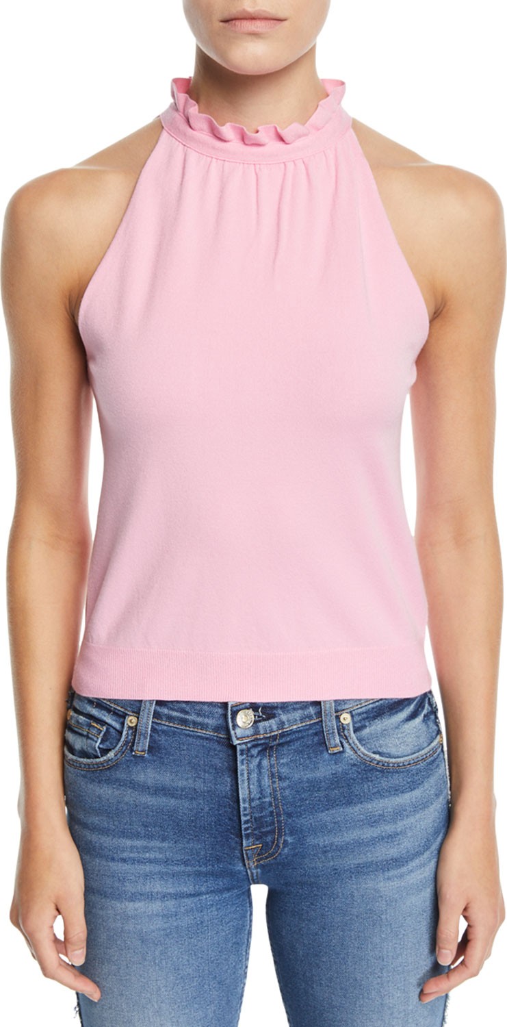 MILLY Gathered Halter Shell