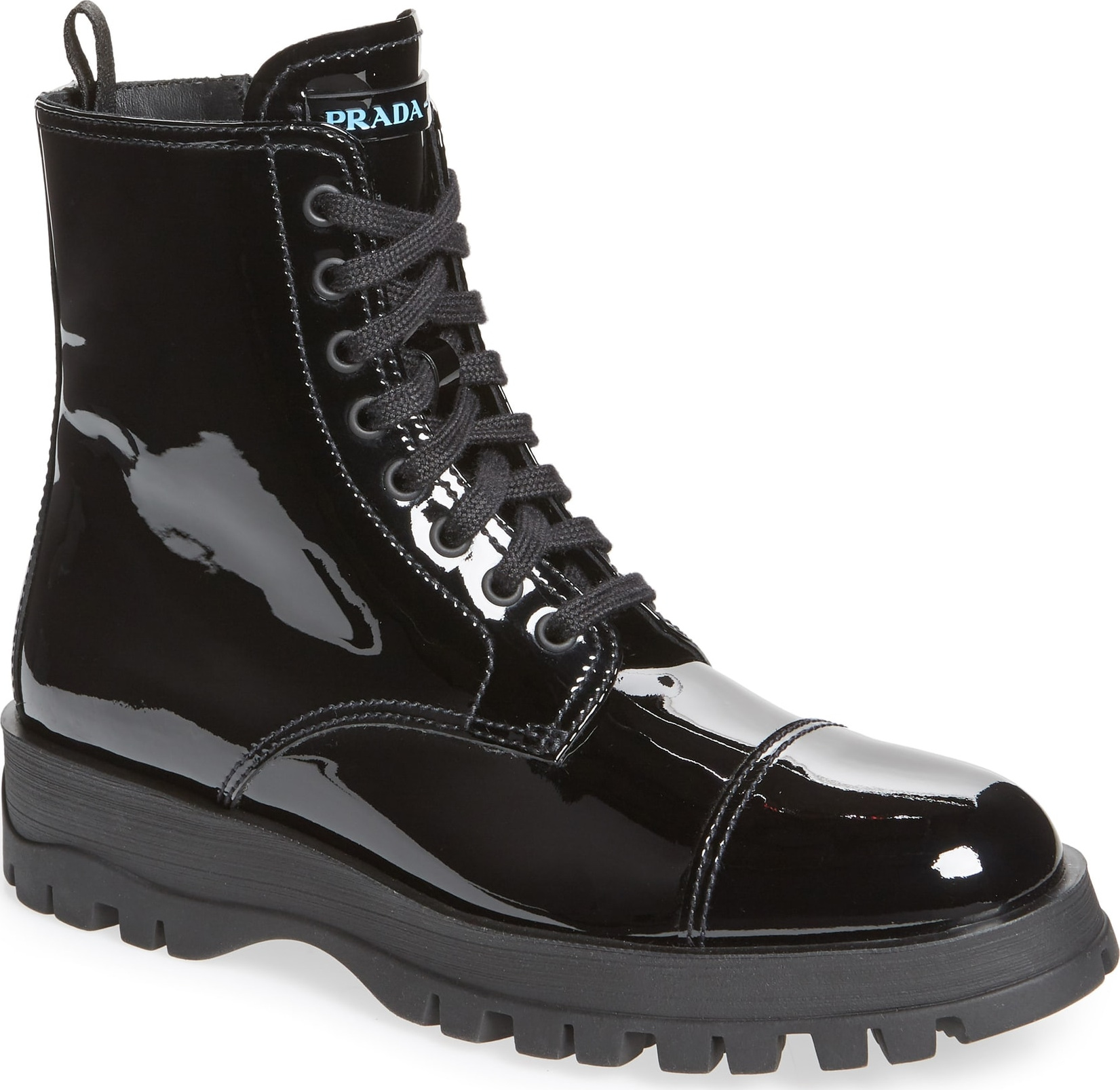 Prada Lace-Up Combat Boot
