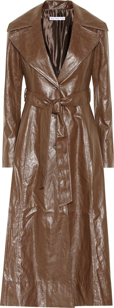 Rejina Pyo Rhea faux leather trench coat