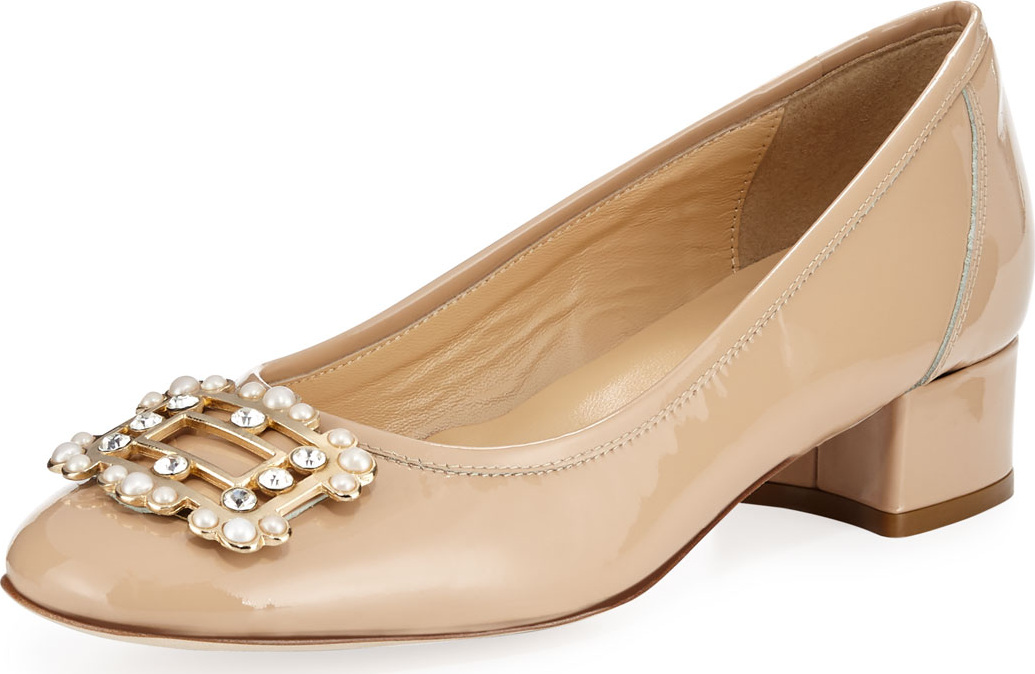 Sesto Meucci Heda Pearly Embellished Pump, Ecru