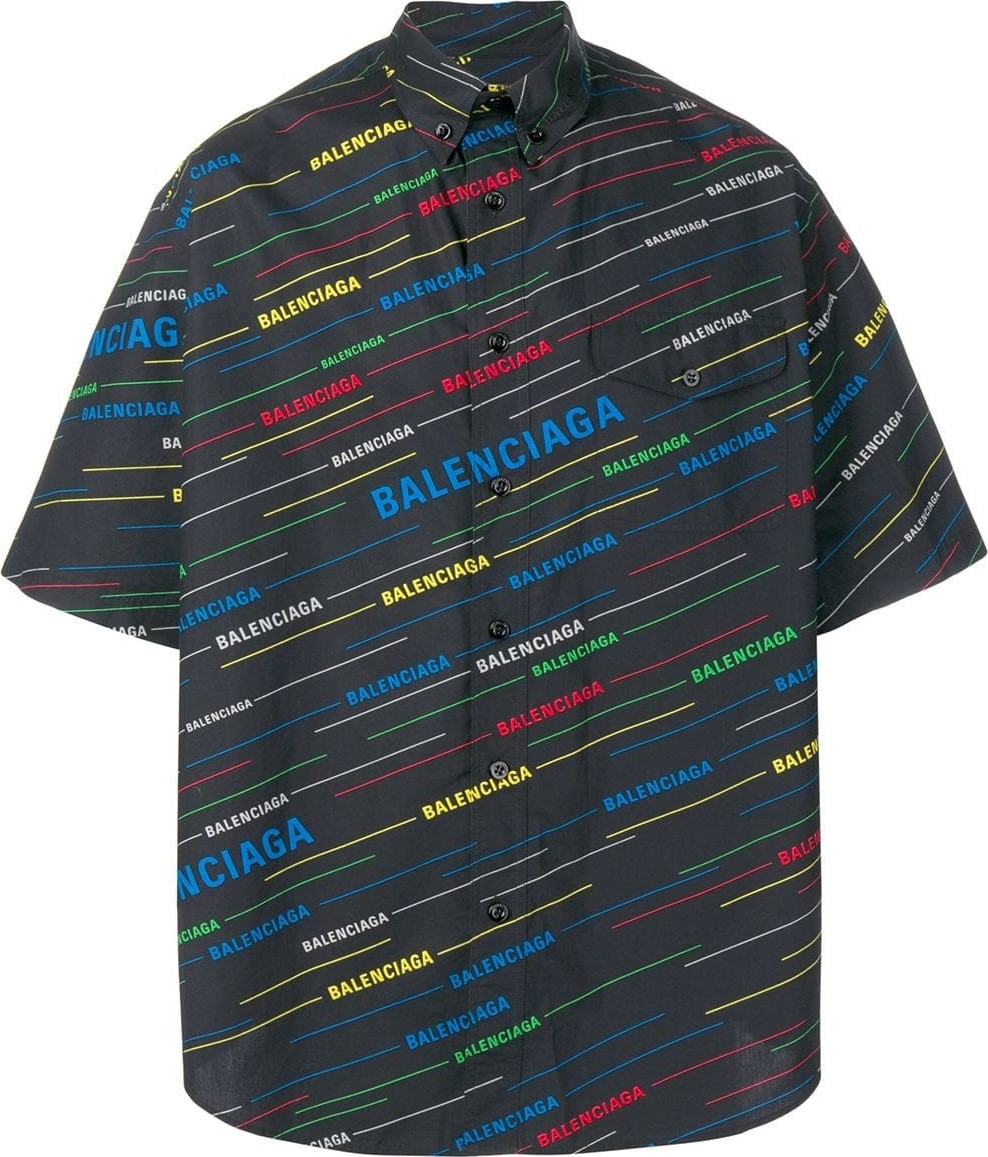 Balenciaga logo print button down shirt