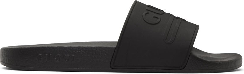 Gucci Black Vintage GG Pool Slides