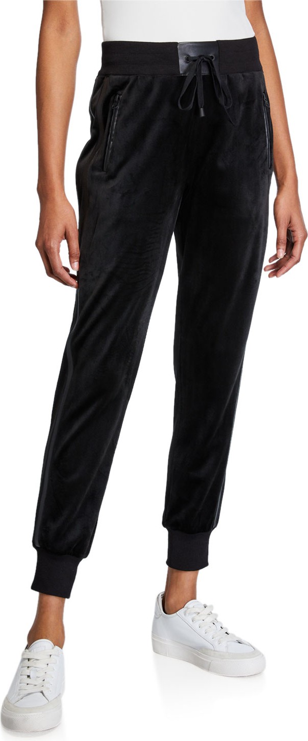 Blanc Noir Interpol High Rise Velvet Jogger Pants